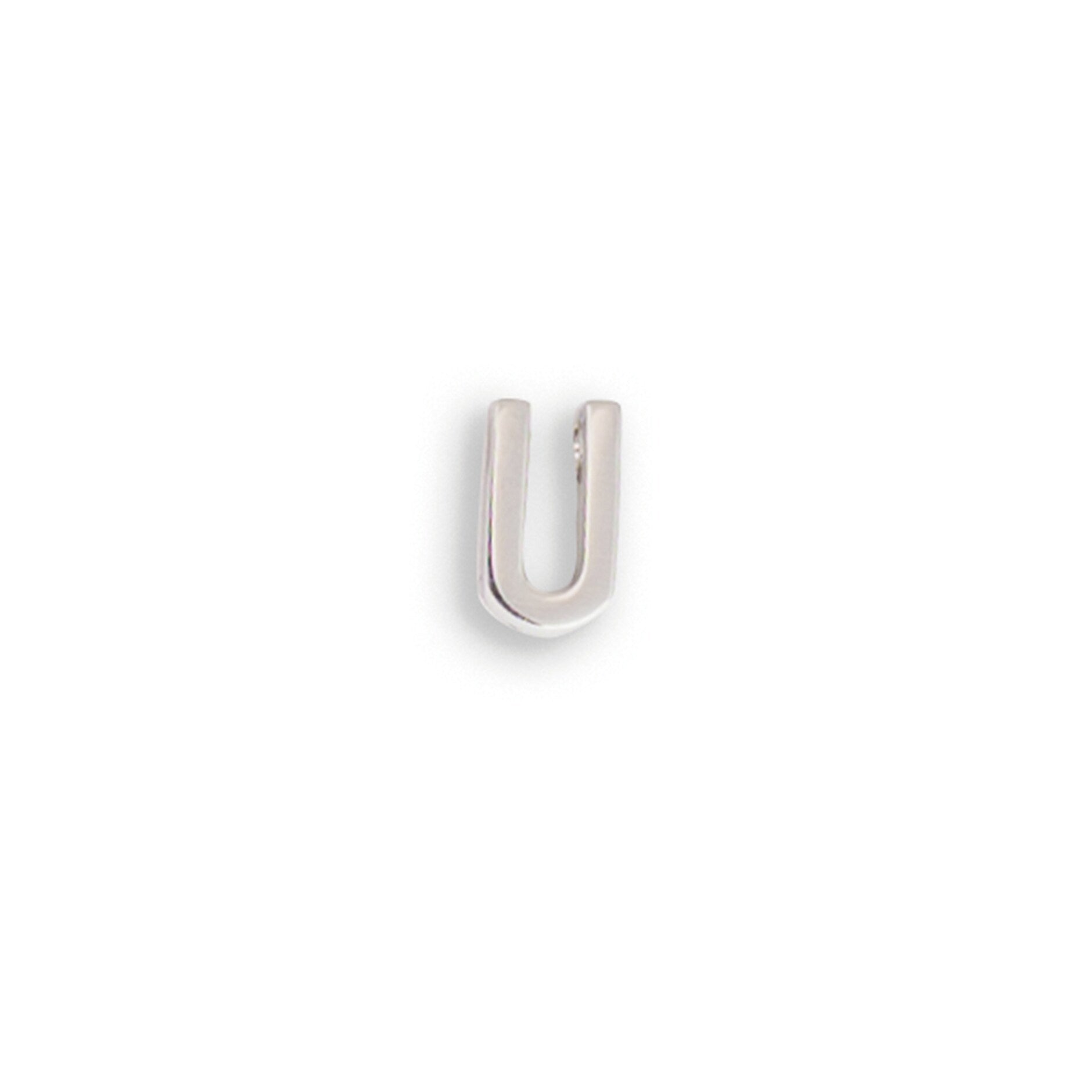 silver letter U charm